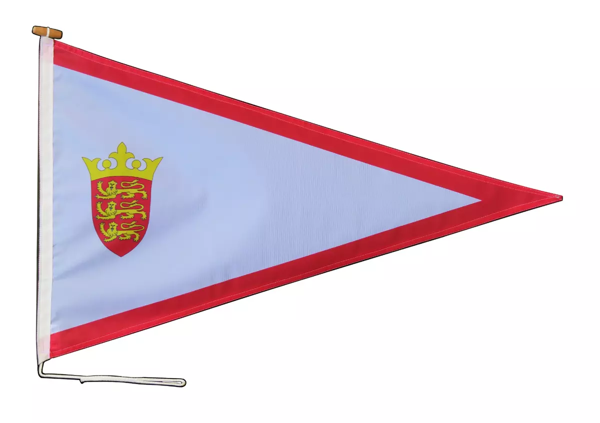 Jersey Channel Islands Triangular Flag With Rope and Toggle - Various Sizes