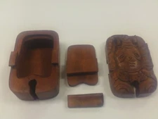 GANESH ELEPHANT WOOD PUZZLE JEWELRY BOX HANDCRAFTED GANESH