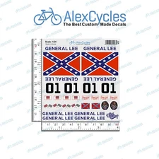 GENERAL LEE DUKE OF HAZZARD 1/24 1/25 Scale Decals Stickers Cut Kit Tamiya HPI