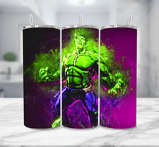 Hulk Stainless Steel Skinny Tumbler Multicolor with Straw - 20 Oz Green Glow