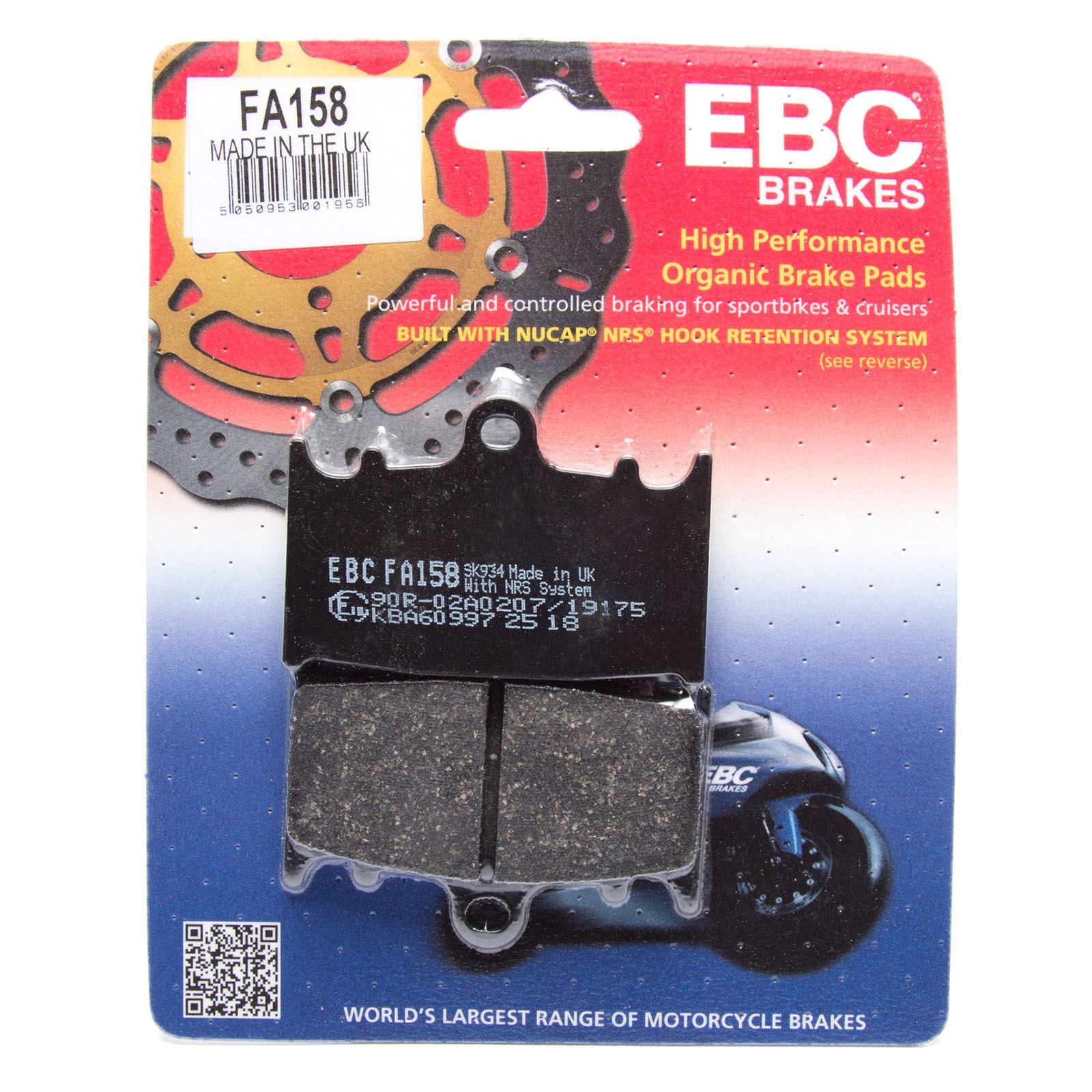 EBC FA158 Organic Brake Pads for Kawasaki VN 1700 09-16