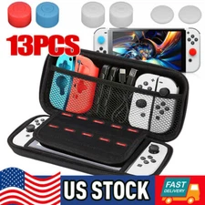 Carrying Case Bag Black with Tempered Glass Protector For Nintendo Switch OLED