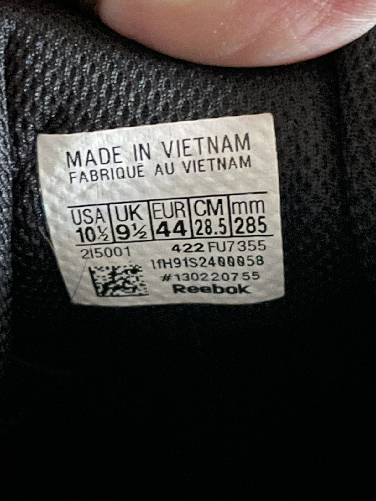 mens black reebok trainers