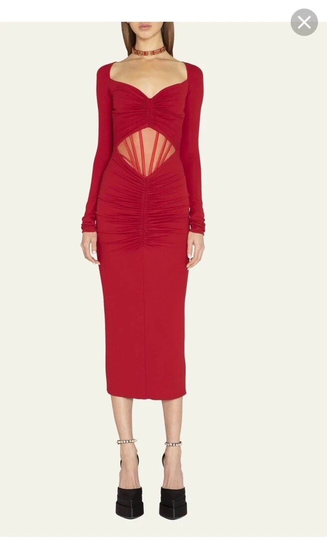 Abito da cocktail lavorato a maglia Versace nuovo taglia 48