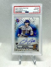 Brett Baty RC 2023 Topps Pristine Blue Refractor /75 Auto PSA 10