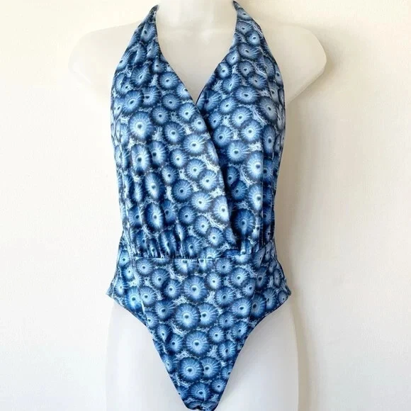 Traje de baño LA PERLA azul geométrico de una pieza talla mediana Foto 3 de 4
