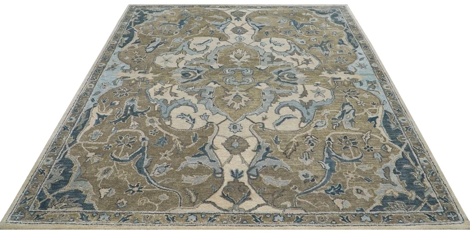 Alfombra 100 % lana | Alfombra acolchada a mano PB Nolan TODOS LOS TAMAÑOS para sala de estar alfombra de lana suave Foto 3 de 4