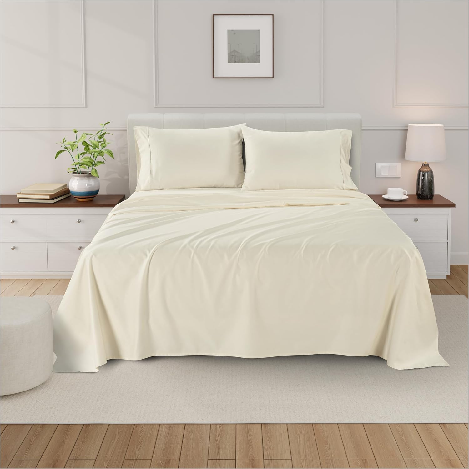 King Sheet Set, 100% Egyptian Cotton King Size Sheets Set 800 Thread Count, Extr