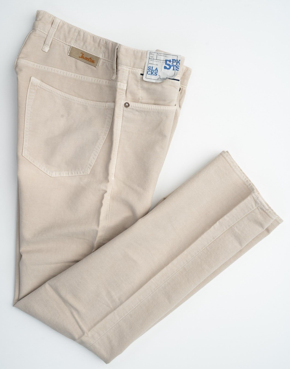 INCOTEX Beige Cotton Jeans Slim Sky Lightweight Chino INCOTEX Beige Cotton Jeans Slim Sky Lightweight Chino