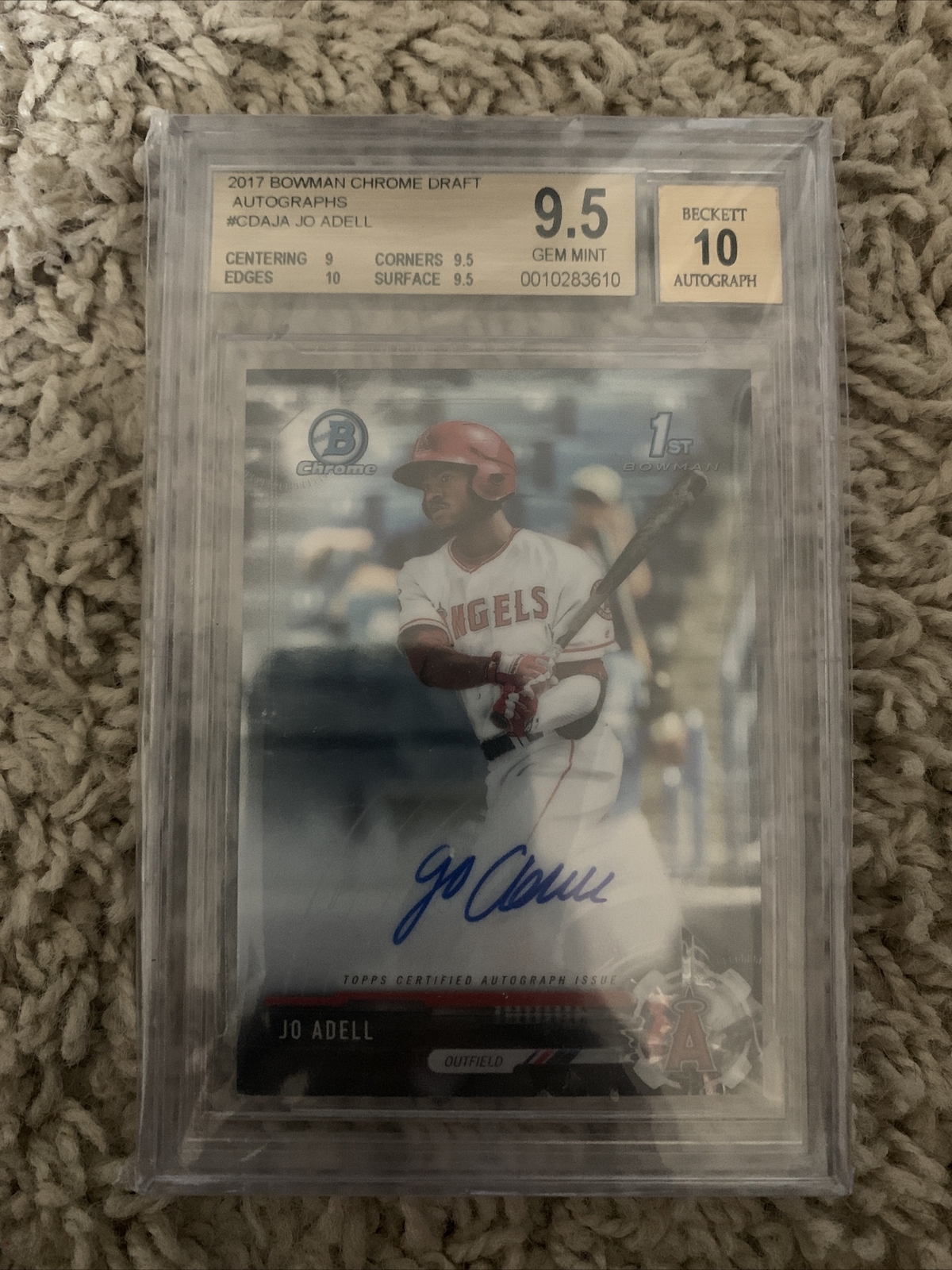 2017 Bowman Chrome Draft Jo Adell Auto BGS 9.5/10 Gem SP Angels CDA-JA 🔥🙏