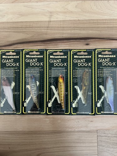 New Megabass Giant Dog-x (SP-C) Lot Of 5 Baits IL Red Head , iL Mirage , Shrimp