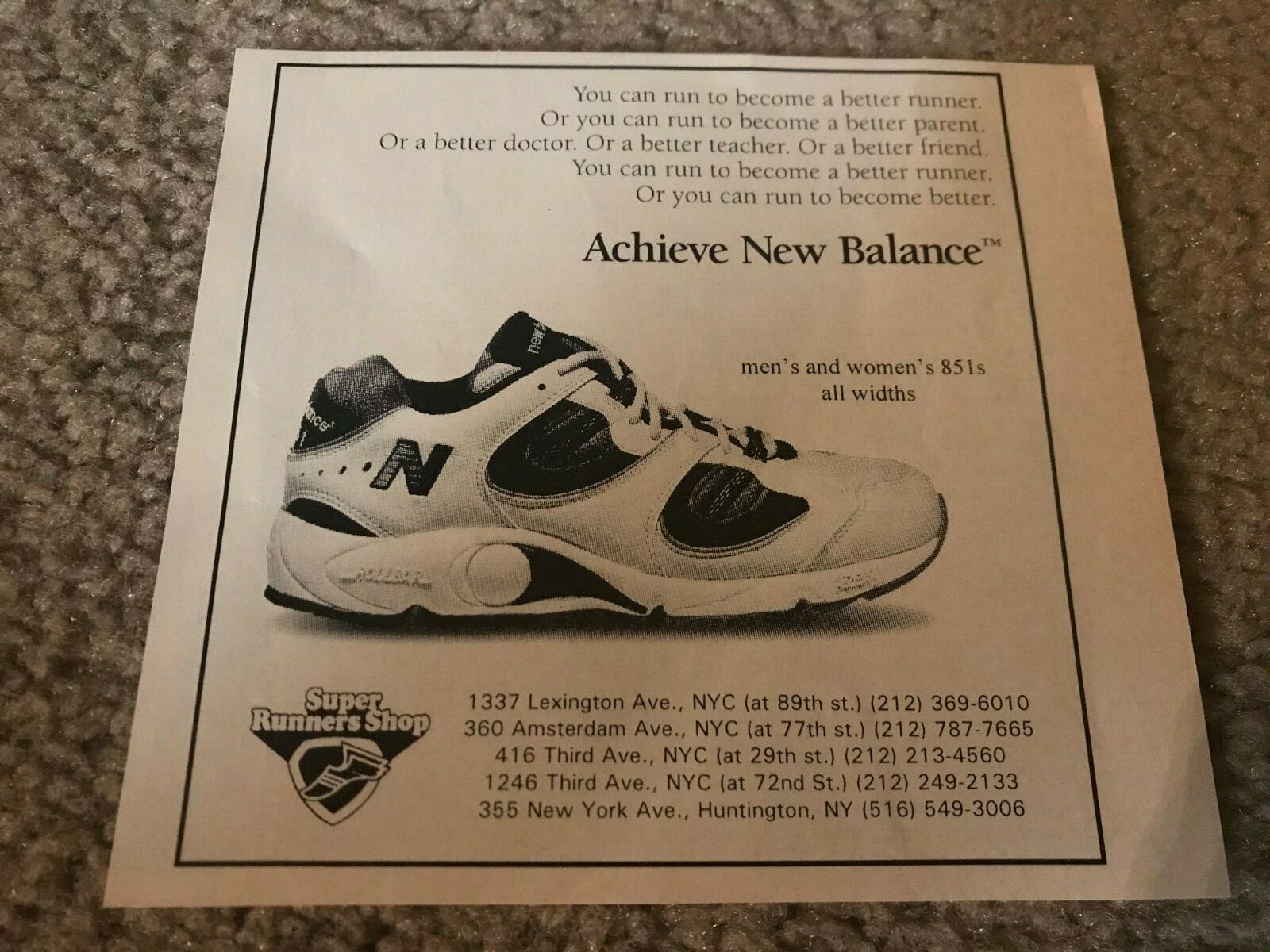 De colección 1997 NEW BALANCE 851 Zapatos correr Póster Impreso Anuncio | eBay