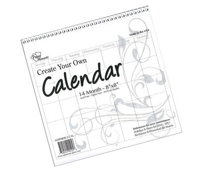 Accent Design Paper Accents Adp0808-3.Cal 8 X 8" Blank White Cyo Calendar (740512901258)