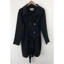 Nikki Jones Montreal Heavy Sweater Duster Blazer Coat Women Large Belted Black