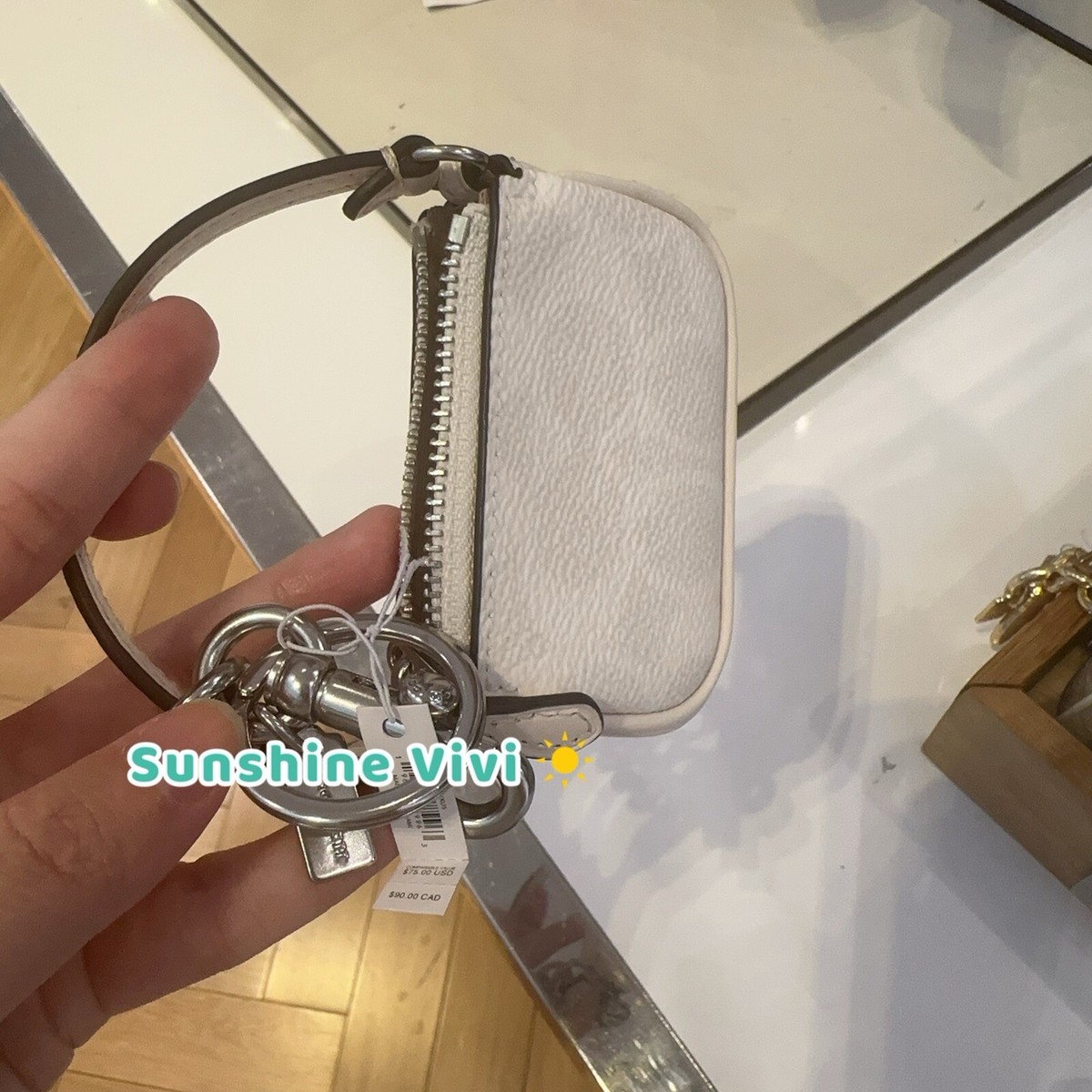 NWT Coach Mini Nolita Bag Charm In Signature Sv/White /Chalk CX067