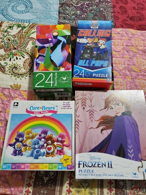 Mixed Lot of 4 Jigsaw Puzzles-Frozen, Paw Patrol