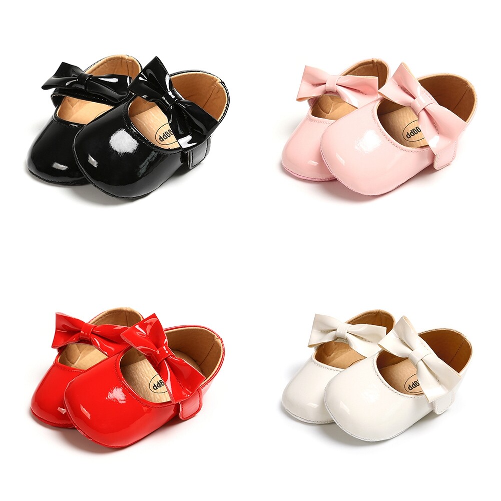 Infant Kid Patent Leather Newborn Princess Shoes Baby Girls Crib