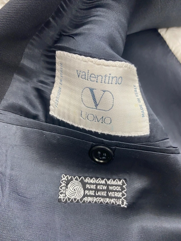 Valentino Blazer Hombres 43R Negro Lana Doble Pecho Deporte Abrigo Chaqueta Saks Italia Foto 4 de 4
