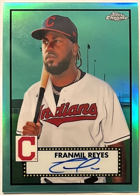 2021 TOPPS CHROME PLATINUM FRANMIL REYES AUTO AUTOGRAPH AQUA REFRACTOR 103/150