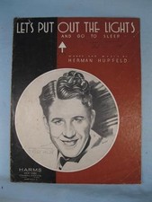 Lets Put Out The Lights And Go To Sleep Sheet Music Vintage 1932 Rudy Vallee (O)