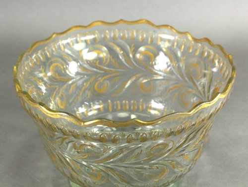 = Cuenco de cristal de corte bohemio con dorado alrededor de los siglos XVIII/XIX - Imagen 4 de 24