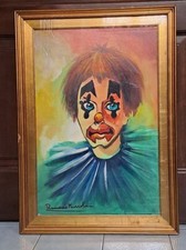 Quadro Romano Mussolini - olio su tela - Pagliaccio - 40x60 (50x70 con cornice)