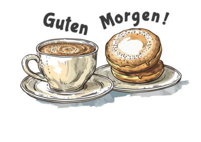 Kaffeetasse  Guten Morgen Wandtattoo/Türaufkleber-Personalisiert verschiedene