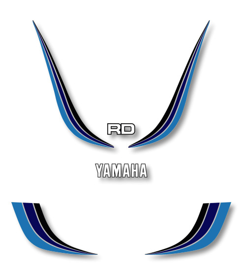 Stickers sabot et tête de fourche Yamaha RD 350 LC 4L0 1982 blanc