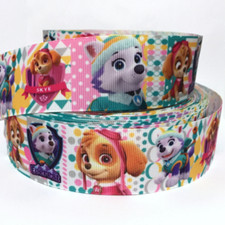 GROSGRAIN RIBBON 5/8", 7/8",1.5", 3" PAW PATROL CARTOONS Pups DOGS - Printed