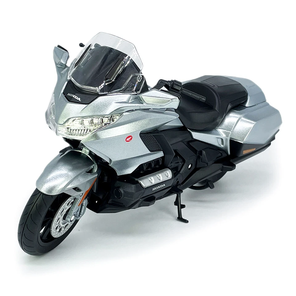 1/12 Honda Gold Wing Motocicleta Modelo Diecast Vehículo de Juguete para Niños Niños Plateado Foto 3 de 4