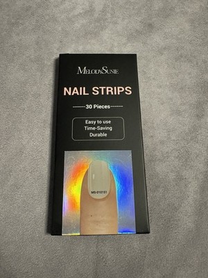 MelodySusie Semi Cured Gel Nail Strips Beige MS010151 30pcs UV LED New Sealed