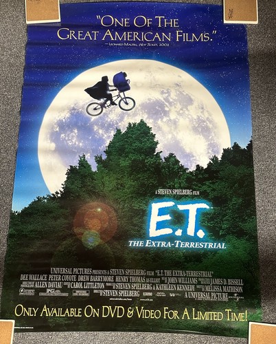 2001 E.T. Video DVD Rerelease Promo Promotional 27”x40” Vintage Movie Poster