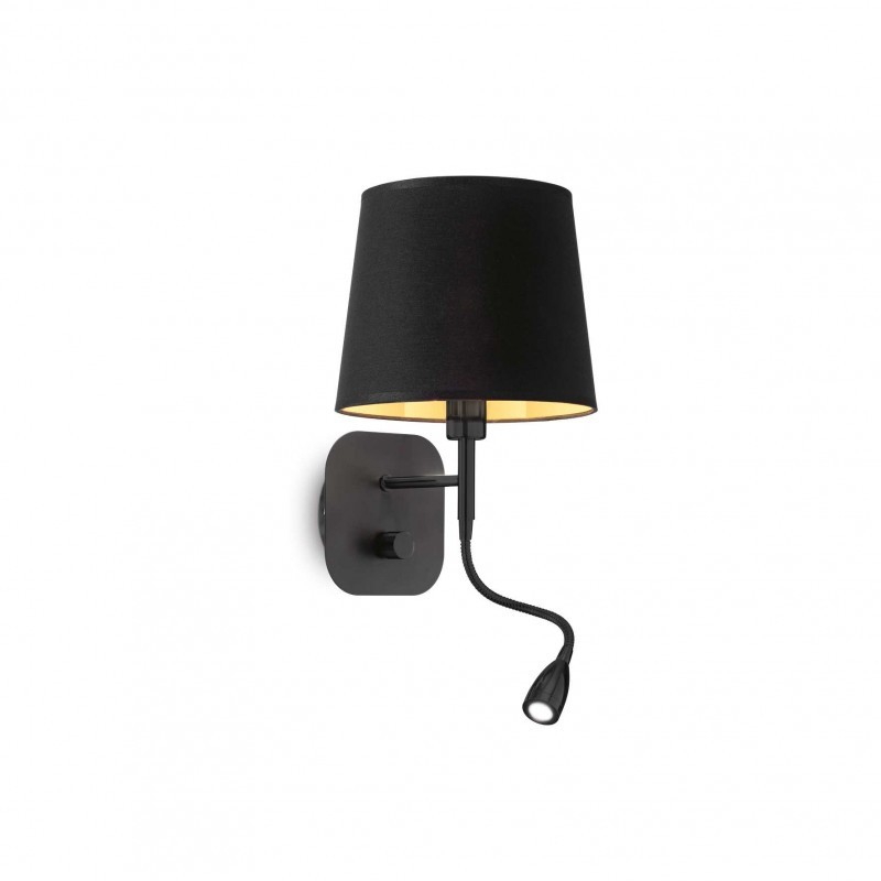 Ideal Lux NORDIK AP2 Mod. 158242 Lampada da Parete Nero e Oro con LED