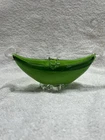 Vintage Murano Glass Green Gondola Ashtray #O