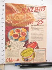 newspaper ad 1940s PABST-ETT cheese spread place mat premium American Weekly