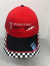 PONTIAC RACING RED/BLACK CHECKERED HAT SERIES 2 GM LICENSED
