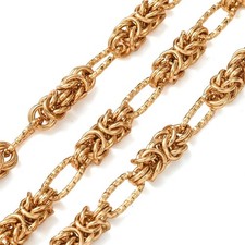 1 Roll 5M Stainless Steel Knot Link Chain Unwelded with Spool Golden Oval Cable