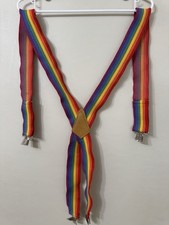 Wide Rainbow Suspenders Mork and Mindy Pride 80s