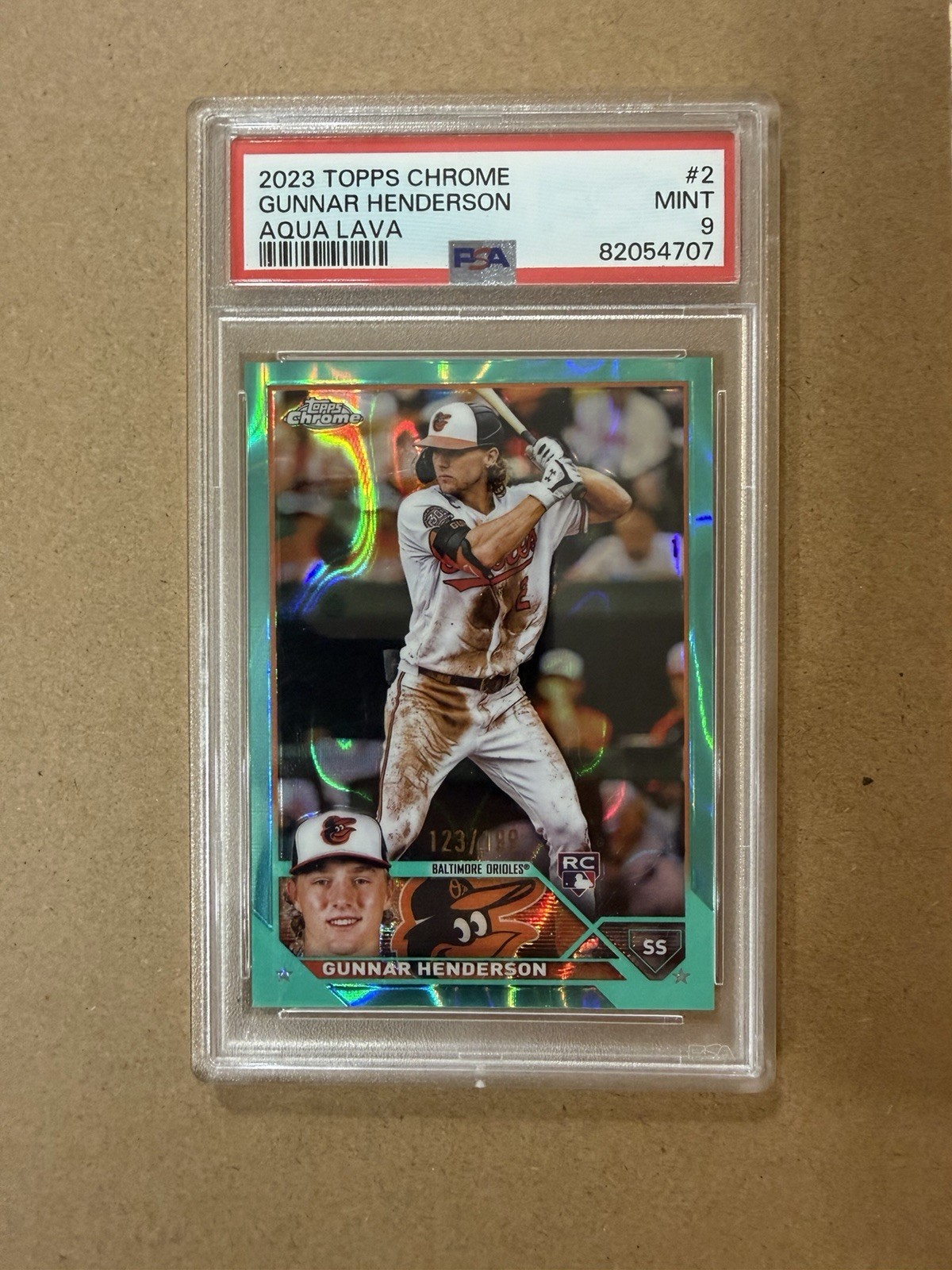 2023 Topps Chrome - Gunnar Henderson #2 Aqua Lava Refractor /199 (RC)