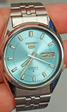 Vintage Seiko 5 Aut 6309 Men Day/Date Sea Green Dial Watch 17 Jewels Overhauled