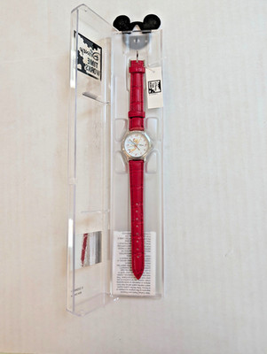 Disney Time Works Tinker Bell Special Edition Watch Christmas Red Leather NWT