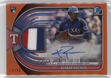 2025 Bowman Chrome Relics Orange Refractor 23/25 Kumar Rocker #BCAR-KR Auto 0xh3