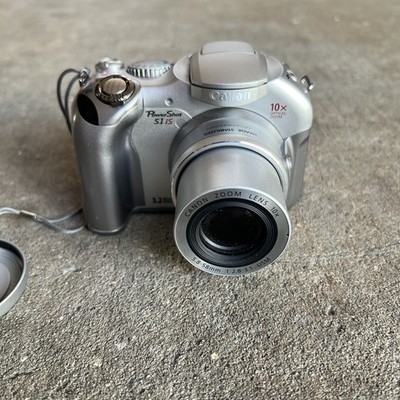 Canon PowerShot S1 IS PC1058 3.2MP Silver Digital Camera - Works 1GB CF Card 