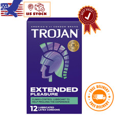 TROJAN EXTENDED PLEASURE Climax Control Extended Pleasure Condoms, 12 Count
