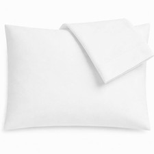 100 Cotton Percale Pillowcases, Standard Size Fits Standard Queen , White...