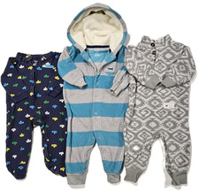 Carter  s 9M One-Piece Lot 3   2 Fleece  Trucks Sleeper