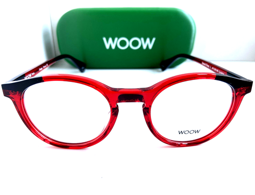 WOOW Paris Speak Easy 1 18 49mm Red Round Men's Women's Eyeglasses Frame France - 第 1/5 張圖片