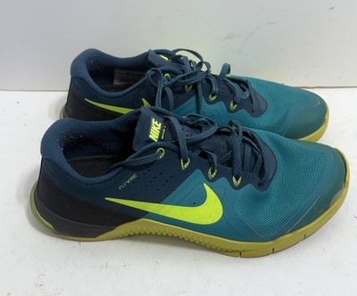 Nike Metcon 2 Flywire 819899-373 Turquoise Yellow Training Shoes Size 11