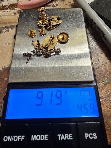 14k-10k Solid Gold Lot 9 Grams TW Not Scrap Lapel Fraternity Sorority Pin Lot