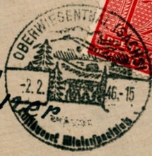 Zona Sovietica 1946 timbro speciale Oberwiesenthal Sassonia 2.2.46 -Natura Michel n.79